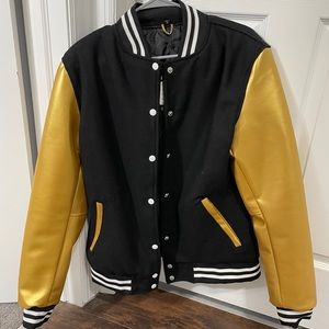 Varsity letterman bomber baseball jacket